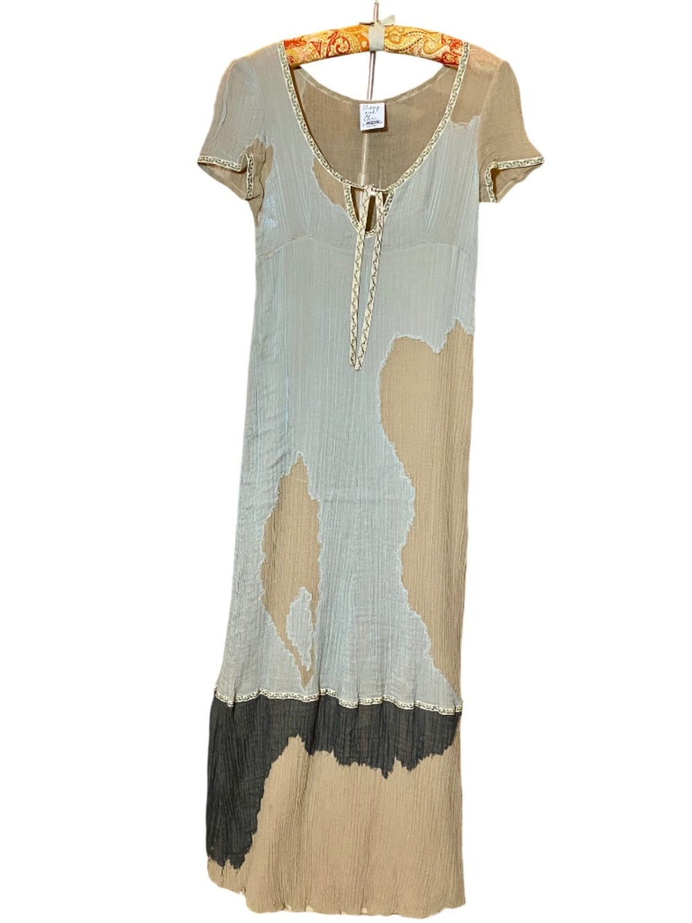 Y2K Moschino Cheap & Chic Archival Raw Edge Patchwork Maxi Dress IT 40 US 2 4